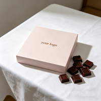 Boîte en papier rose à 15 compartiments, boîte avec couvercle et base, boîte d'emballage pour chocolats, truffes, gâteaux et brownies, pliable