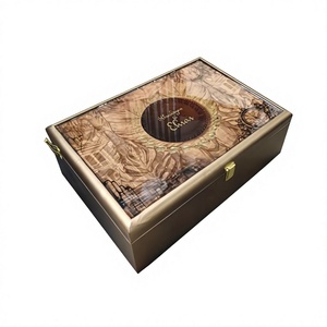 Handcrafted Solid Wood Polished Storage <b>Gift</b> <b>Box</b> Scodix Digital Print Series 18x10 Inch 16 Cavity 4 Jars Animal Theme Handmade - Product Image 1