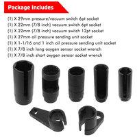 Kit de 7 douilles pour capteur d'oxygène, compatible avec tous les véhicules, pour la réparation et l'extraction des sondes lambda, boîte d'outils auto 22mm 27mm 29mm, personnalisé OEM en acier inoxydable