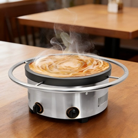 Machine à crêpes commerciale portable, design rotatif manuel, idéale pour les stands de nourriture mobiles, pour servir des crêpes et des pancakes frais