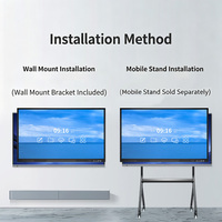 Tableau blanc interactif tout-en-un pour conférences, écran LCD sans fil 4K, collaboration multi-personnes, cadre en alliage d'aluminium