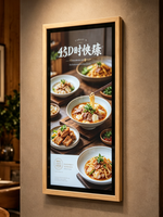 Écran LCD HD mural en bois avec moniteur LED pour affichage numérique en intérieur