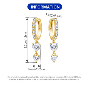 Los pendientes de oro en forma de corazón son el regalo perfecto para una chica, y también una opción ideal para un regalo de aniversario o cumpleaños. - Product Image 2