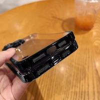 Funda Protectora Transparente Anticaídas con Soporte Giratorio y Marco Semi-oculto Electrochapado para iPhone 18 Pro Max