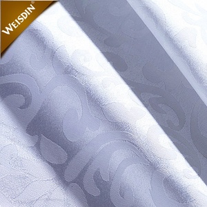 Logo personalizzato bianco Jacquard poliestere damascato tovaglia rotonda decorazione banchetto <span class=keywords><strong>di</strong></span> nozze all'ingrosso biancheria da ristorante dell'hotel tovaglia - Product Image 4
