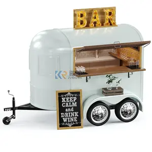 Benutzer definierte Street Food Trailer Hot Dog Cart Eis Saft Bar Mobiles Restaurant Voll ausgestatteter Food Truck mit Veranda