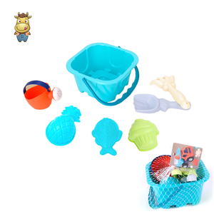 Ensemble de 7 seaux de plage pour enfants, pelle, râteau, arrosoir, moule à gâteau d'ananas et de poisson en plastique, jouet d'été pour l'extérieur - Product Image 2