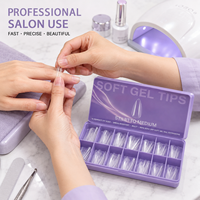 300 pièces/boîte, 15 tailles, faux ongles en acrylique à presser, capsules d'ongles en gel souple, couleur unie pré-dessinée pour le nail art et la décoration des ongles en salon