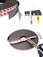 Rouleau de ruban magnétique pour réfrigérateur auto-adhésif double face personnalisé Bande magnétique mince en caoutchouc flexible Bande magnétique 3M