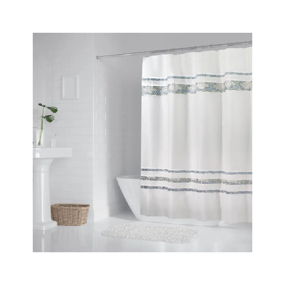 High Quality Polyester Brand Name Luxury Bathroom Curtain Wholesale Shower Curtains