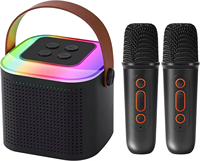 Meilleure vente : Microphone design avec lumières RGB colorées pour enfants et adultes, haut-parleur stéréo sans fil en métal