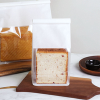 Sac à pain en papier Kraft imprimé écologique Recyclable à fond plat avec fenêtre transparente pour aliments