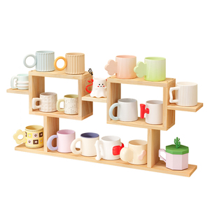 Creative Desktop Solid Wood Mug <b>Rack</b> 4 Layers Multifunctional Storage Holder For Kitchen Table Use - Product Image 2