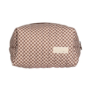 Pochette en coton gingham personnalisée, légère, douce et portable, <span class=keywords><strong>sac</strong></span> de transport quotidien en coton biologique, <span class=keywords><strong>sac</strong></span> cosmétique <span class=keywords><strong>matelassé</strong></span> spacieux pour usage quotidien - Product Image 5