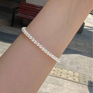 Bracelet en perles d'eau douce Zhuji 3,0-3,5 mm Haute brillance pour Xiaomi Perle 925 Argent Boucle magnétique Chic Perle d'eau douce - Product Image 4