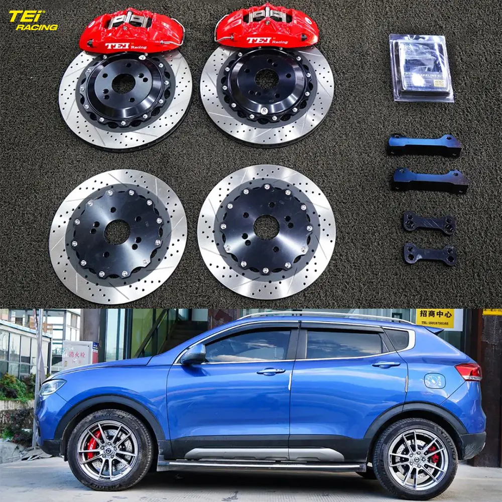 Front P40NS 4 Piston Caliper BBK Auto Brake System For 17 Inch Rim And Rear Upgrade Rotor Kit 17 Inch Rim Great Wall Haval H2S