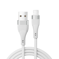 Kabel Pengisian Cepat USB A ke L, Silikon Lembut, Tahan Lama, Anti Sobek, untuk Perangkat iPhone, iPad, dan Apple