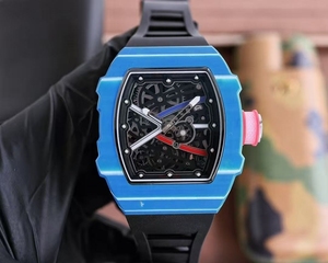 Montre mécanique automatique pour homme, design creux tendance, en fibre de carbone, avec cadran carré en saphir, étanche - Product Image 3