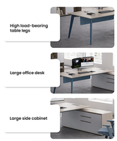 Bureau d'ordinateur moderne réglable, bureau à domicile, table d'étude et d'écriture, poste de travail ergonomique avec structure métallique robuste