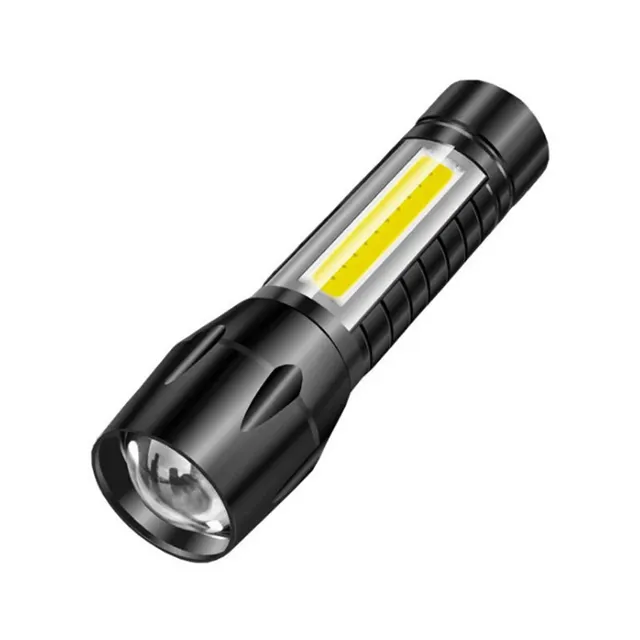 Lampe de poche portable à lumière LED, Torche Mini, grande puissance, zoomable, 3W COB, collection