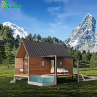 Capsule de glamping mobile modulaire préfabriquée en acier moderne à 2 chambres, écologique, facile à assembler, garantie 5 ans, Airbnb