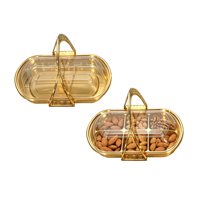 Boîte Cadeau Portable en Plastique de Qualité Alimentaire pour Pâtisseries, Dattes, Fruits, Baklava Doré, Emballage de Bonbons Arabes pour Fournitures du Ramadan