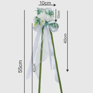 Bouquet di Lusso a Forma di Cuore con Bacchetta Magica <span class=keywords><strong>per</strong></span> <span class=keywords><strong>Matrimonio</strong></span>, Rose Artificiali con Lunghe Nastri <span class=keywords><strong>per</strong></span> Cerimonie Civili - Product Image 6