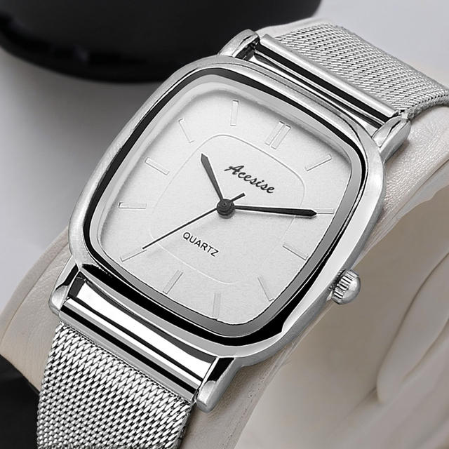 Square Men's Quartz Watch With Pointer Dial Display Waterproof Features Movement Parts