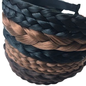 <span class=keywords><strong>Serre</strong></span>-tête tressé en <span class=keywords><strong>cheveux</strong></span> synthétiques à 3 brins avec dents, bandeau tressé extensible, accessoire de beauté, postiche - Product Image 5