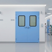 Porte médicale à double battant manuelle Yonking, durable, étanche, en fibre de verre et acier, de qualité hospitalière, finition intérieure