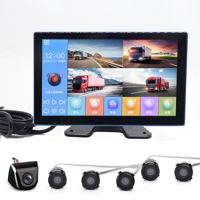 Factory Ahd 9-36v Vehicle Truck Camera 10.1 Inch Touch Screen 6ch for DVD/VCR/Car Reverse Aid Camera System with Built-in DVR