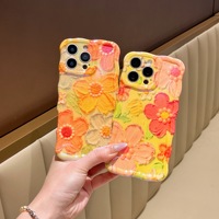 Coque de téléphone antichoc en TPU avec impression IMD motif floral pour iPhone 17/16/15/14 Pro Max