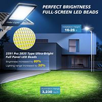 1000W Silicium Monocristallin Solaire Route/Autoroute LED Réverbères 6000K Crépuscule Aube Haute Luminosité IP65 Étanche À Distance