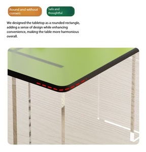 Mesa de Centro Minimalista de Acrílico Colorido, Mesa Transparente para Ventanal con Esquinas Redondeadas para Sala de Estar - Product Image 5
