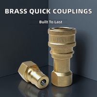 Raccords rapides à double coupure en laiton de 1/4 pouce à surface lisse pour tuyau et baguettes de nettoyage à la vapeur des tapis