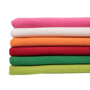 Hot sales 180 gsm non-fading two side brushed one side anti pilling breathable micro polar fleece fabric for garment