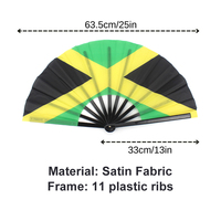 2025 nouveau Design drapeau afro-américain ventilateur à main conception personnalisée grande taille drapeau des Caraïbes ventilateur pliant ventilateur de poche pour la fête