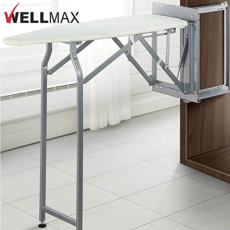 WELLMAX Dorm لوح كي قابل للطي ومجموعة حديد موفرة للمساحة مثبت على الحائط