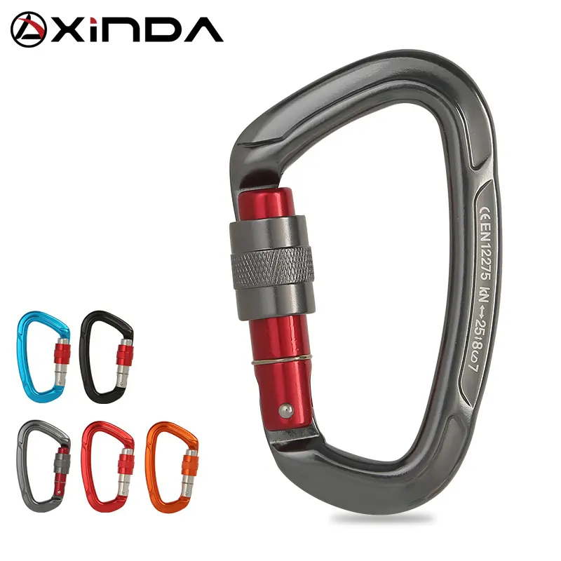 XINDA d-shape 25kN screw gate-mosquetón pequeño para trabajo de escalada a la altura