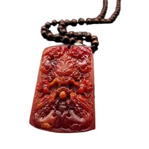 Kırmızı Ejderha Tütsü Kolye Kazak Zinciri Dokuz Ejderha Guanyin Guan Yu Kolye Geometrik Şekil Cilalı Unisex Koku - Product Image 1
