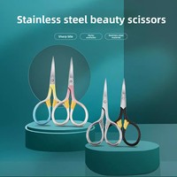 Ciseaux de beauté colorés en acier inoxydable de haute qualité, ciseaux de précision pour la coupe des poils du visage, pour les sourcils, les ongles, les salons de beauté