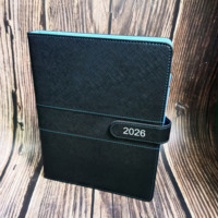 Carnet A5 en cuir à couverture rigide avec logo personnalisé et design en relief |   Agenda de bureau exécutif de 100 feuilles |   Cadeau
