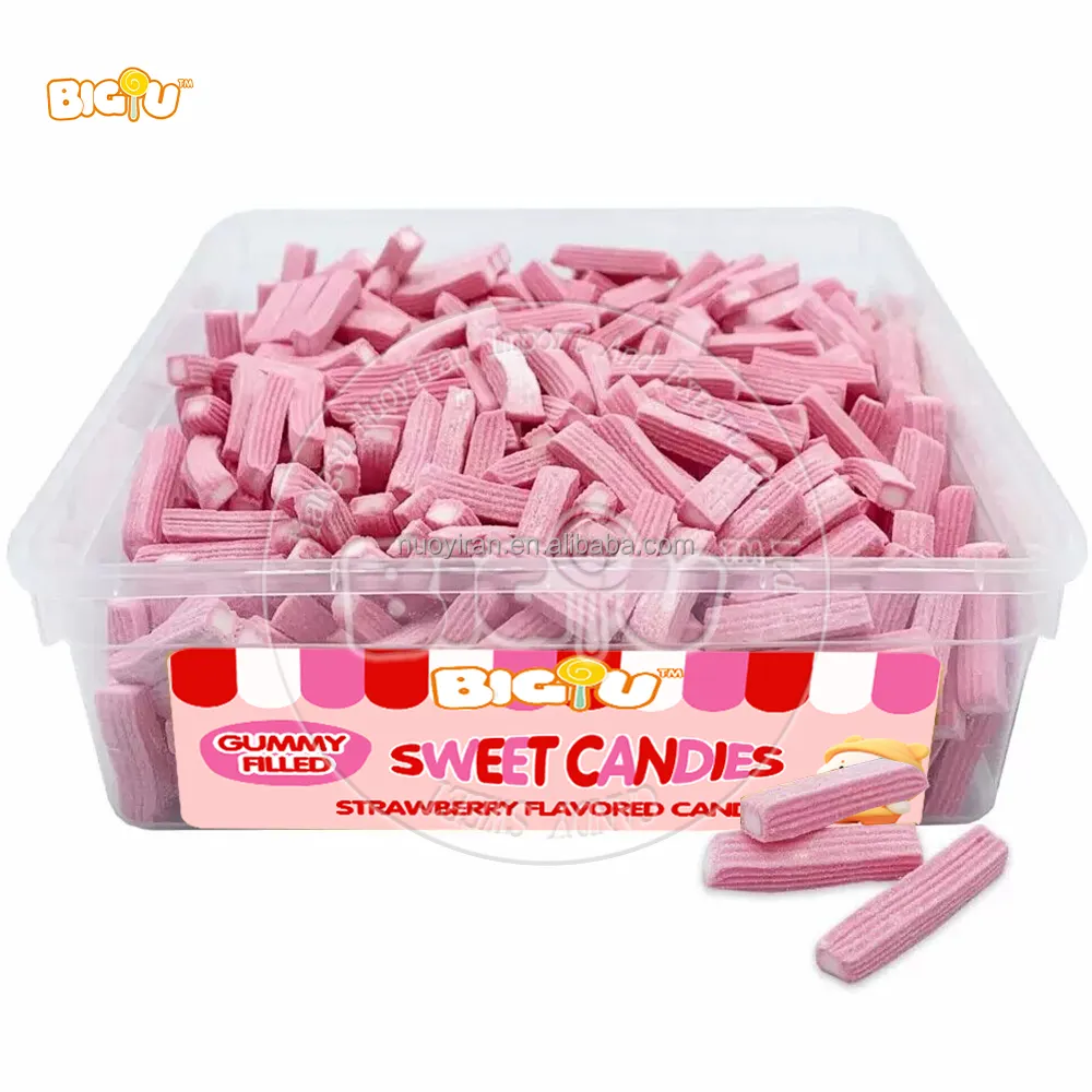 Hot selling wholesale customized mini gummies strawberry flavor filled jelly gummy sweets