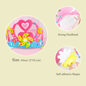 Marca de girasoles 2025, superventas, Mini corona de princesa, tela no tejida DIY artesanal de juguete, gemas multicolores para <span class=keywords><strong>pasta</strong></span> creativa para niños - Product Image 3