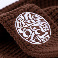 Topi Rajut Waffle Akrilik Custom Bordir Logo Ski Salju Hangat Musim Dingin Luar Ruangan, Produsen Bersertifikasi BSCI
