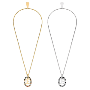 Collier de perles en or et argent avec pendentif en forme de lettre, bijoux fantaisie, cadeau unisexe, chaîne serpent, cristal et strass - Product Image 2