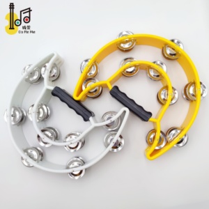 Tambourins en plastique portatifs <span class=keywords><strong>demi</strong></span>-<span class=keywords><strong>lune</strong></span> à double rangée, colorés, pour instruments de percussion, fêtes de mariage, KTV, danse et jouets musicaux - Product Image 2