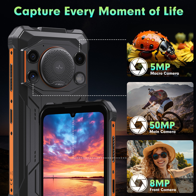 Fossibot F110 L 128GB Best Rugged Smartphone Gaming Outdoor Mountaineering Diving 10000mAh Big Battery NFC Rugged Smartphone