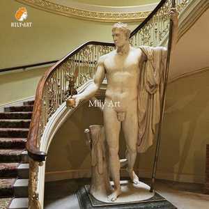 Figura tallada a mano de piedra Natural, tamaño real, escultura clásica de mármol, estatua de saxofón - Product Image 3