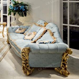 Ensemble <span class=keywords><strong>de</strong></span> canapés rococo français sur mesure, canapé en velours bleu <span class=keywords><strong>ciel</strong></span> avec décor doré, table basse pour les intérieurs <span class=keywords><strong>de</strong></span> villas <span class=keywords><strong>de</strong></span> luxe - Product Image 3